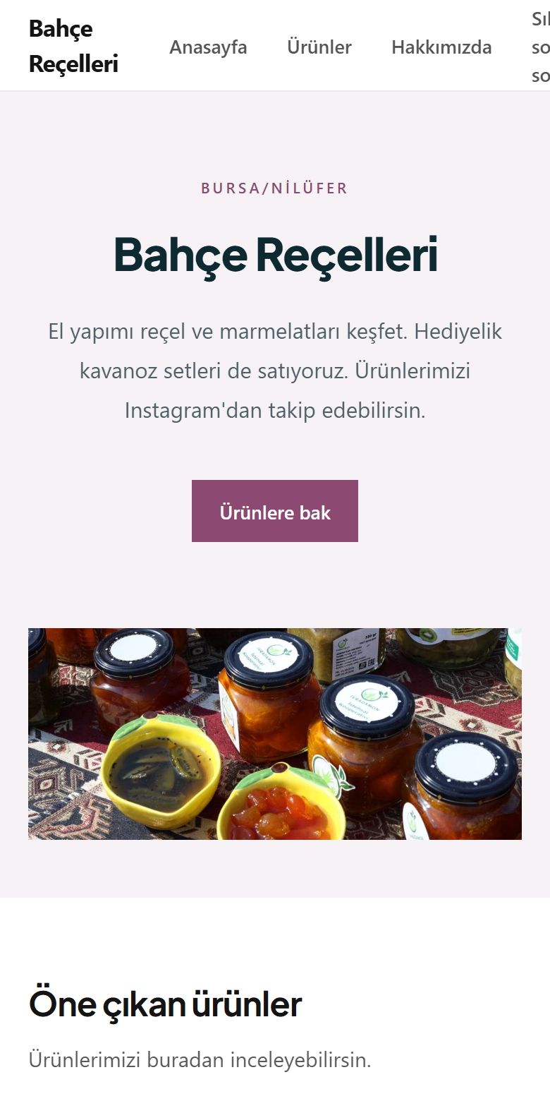 Aynı mağazanın telefonda görünümü