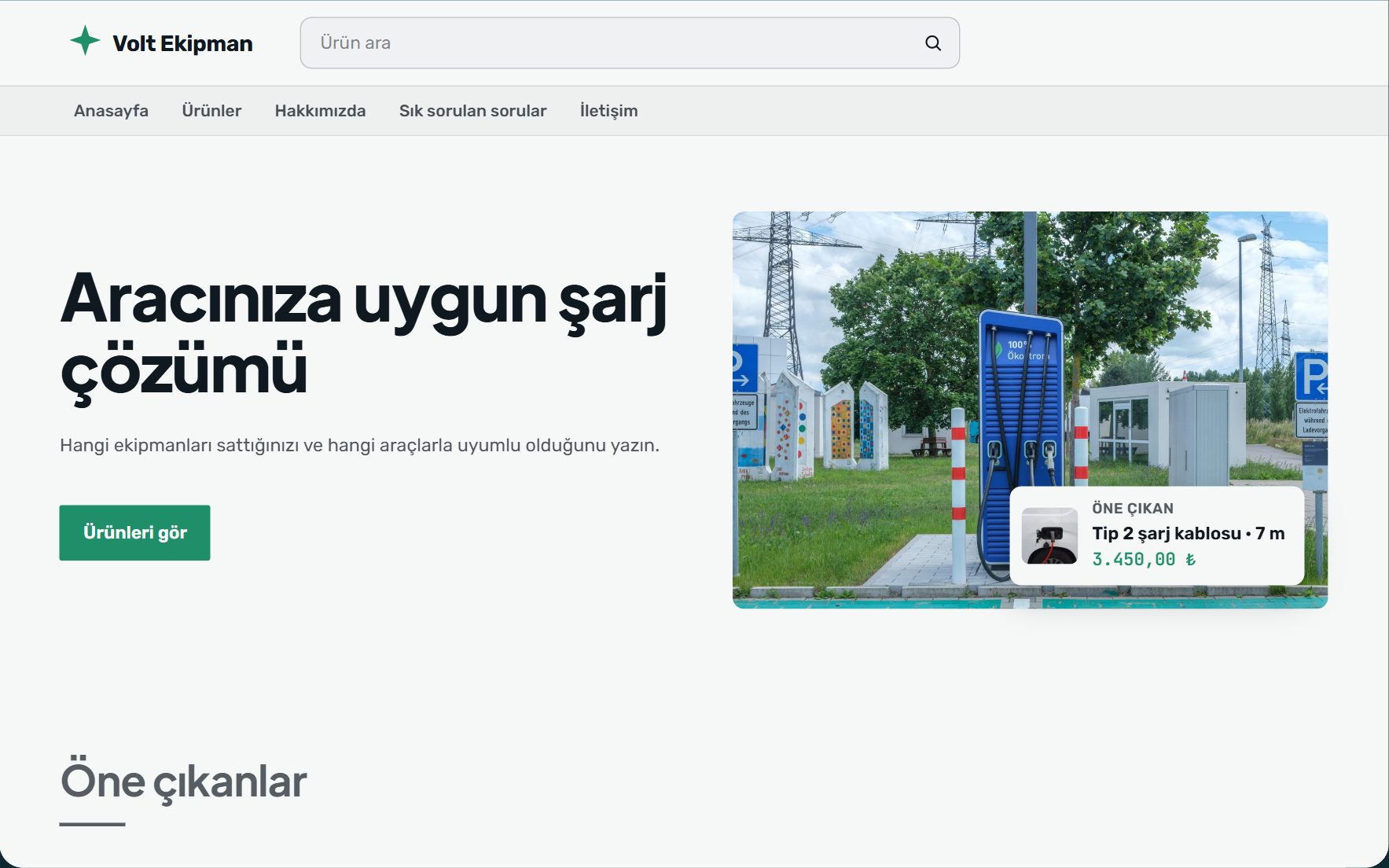 Volt Ekipman örneğiyle Teknik ekipman varyantının görünümü