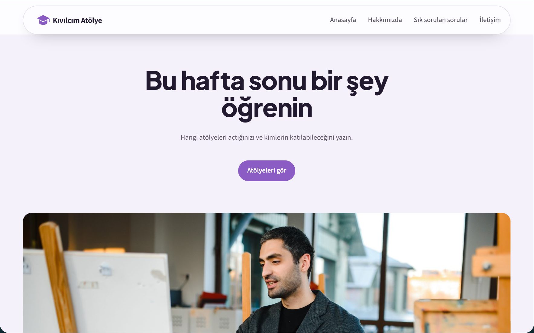 Kıvılcım Atölye örneğiyle Eğitim ve atölye varyantının görünümü