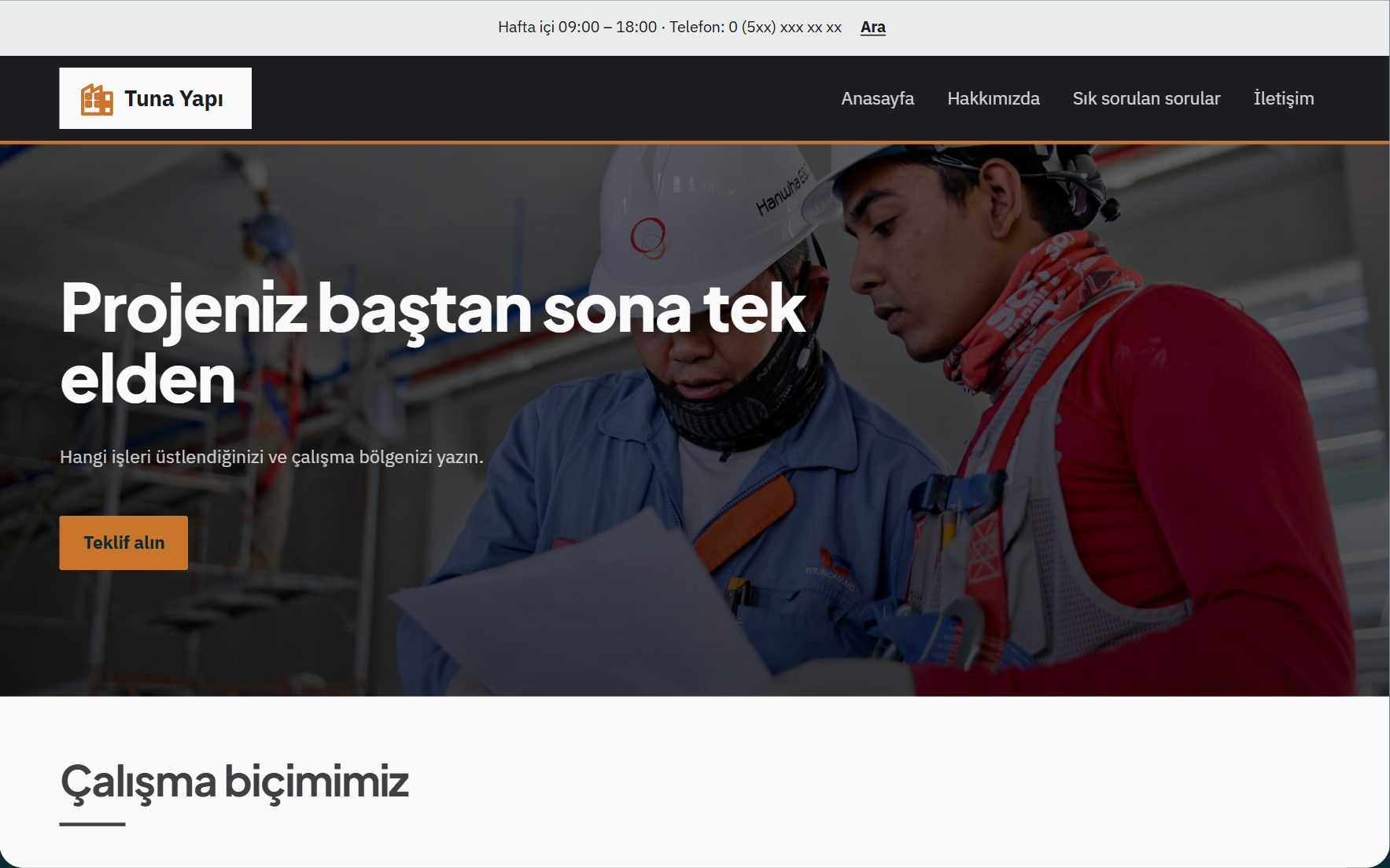Tuna Yapı örneğiyle Yapı ve taahhüt varyantının görünümü